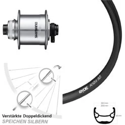 Nabendynamolaufrad Shimano DH-UR705-3D Ryde Andra 321 28 Zolll Centerlock Steckachse