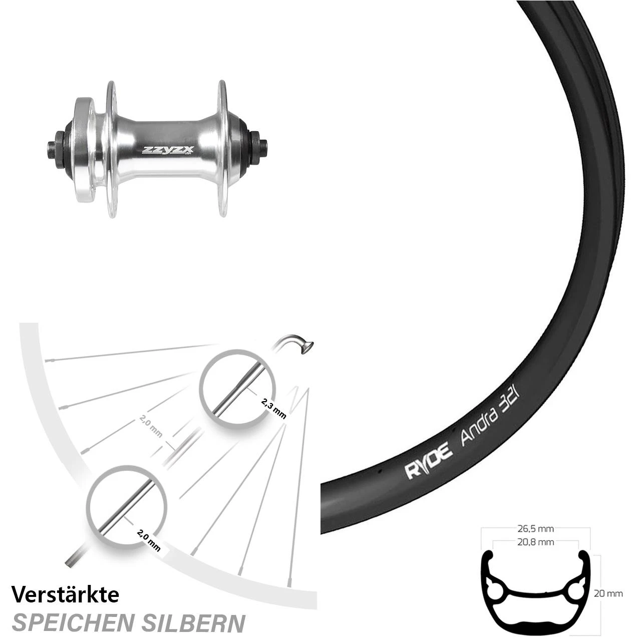 Ryde Andra 321 Vorderrad 29 Zoll Mit Formula DC-21 Nabe 6-loch 5/100 Mm 3 Ryde Andra 321 Vorderrad 29 Zoll Mit Formula DC-21 Nabe 6-loch 5/100 Mm