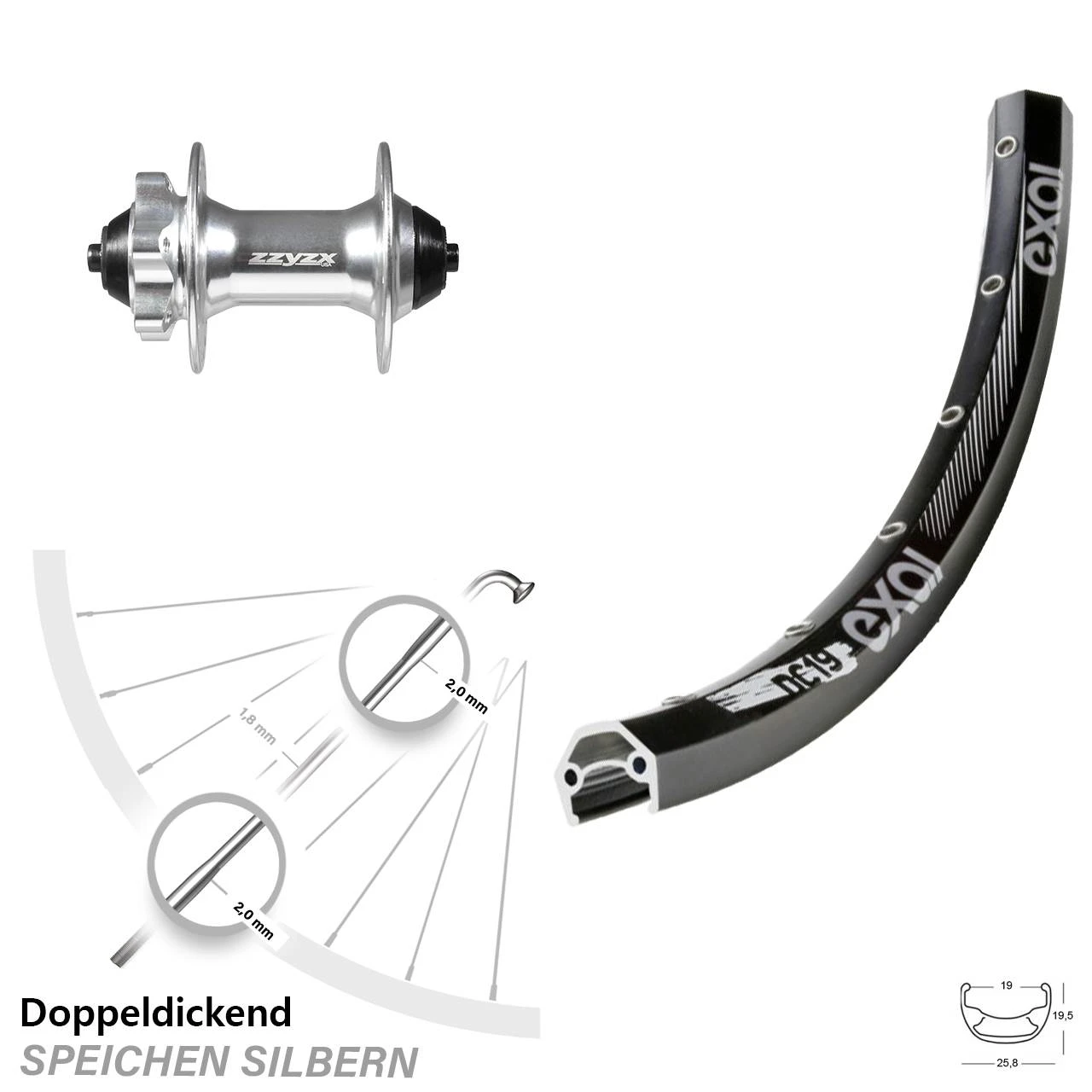 28 Zoll Vorderrad Formula DC-61 Exal DC 19 Für 6-Loch Schnellspanner 3 28 Zoll Vorderrad Formula DC-61 Exal DC 19 Für 6-Loch Schnellspanner