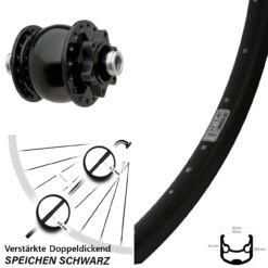 Nabendynamo SON 28 Ryde Andra 30 Disc Vorderrad 28 Zoll 12x100 Mm Steckachse