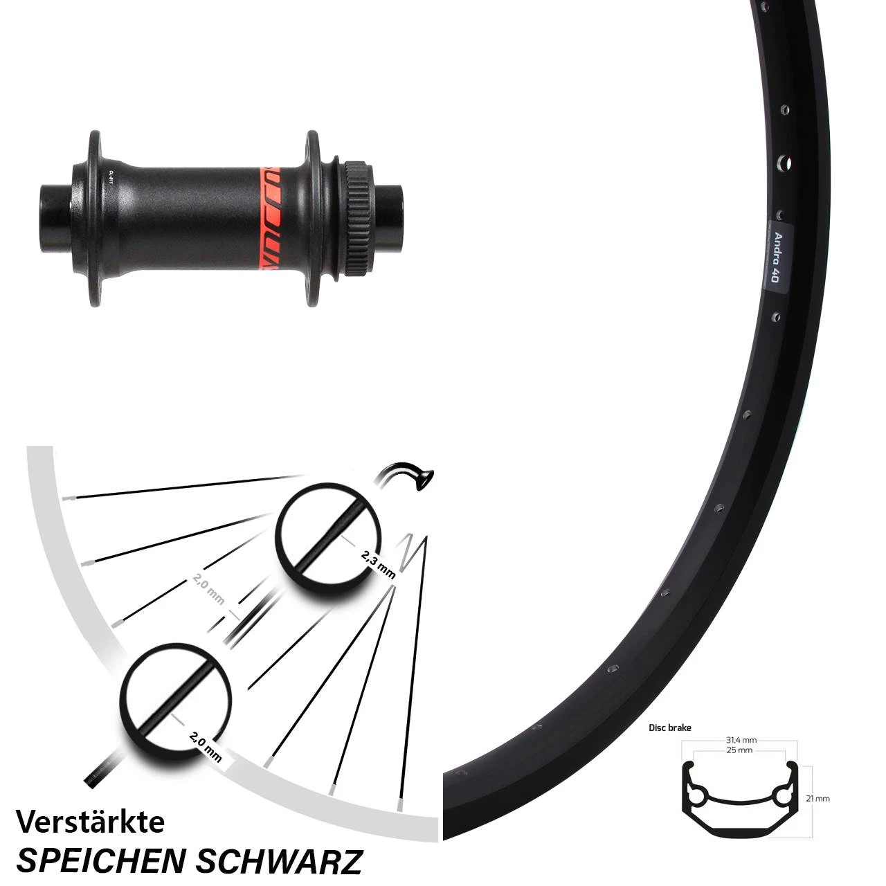 28-29 Zoll Vorderrad Ryde Andra 40 Disc Centerlock Formula CL-811 Boost Syncros 15/110 Mm 3 28-29 Zoll Vorderrad Ryde Andra 40 Disc Centerlock Formula CL-811 Boost Syncros 15/110 Mm
