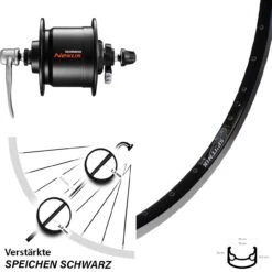 Vorderrad Fahrrad 28 Zoll Ryde Sputnik Schwarz Shimano DH-C3000-3N