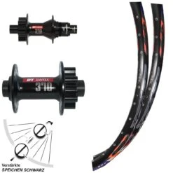 Laufradsatz 26 Zoll DT Swiss 370 6-loch Sram XD DRC Felge 28-559 Steckachse 100/142 Mm
