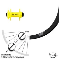 XLC Pro Gelb 15/100 Mm Ryde Rival 23 Vorderrad 27,5 Zoll 6-Loch