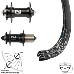 Dt-swiss Laufradsatz 27,5 Zoll DT Swiss H 552 Novatec 6-loch Nabe D041/D042 Schnellspanner