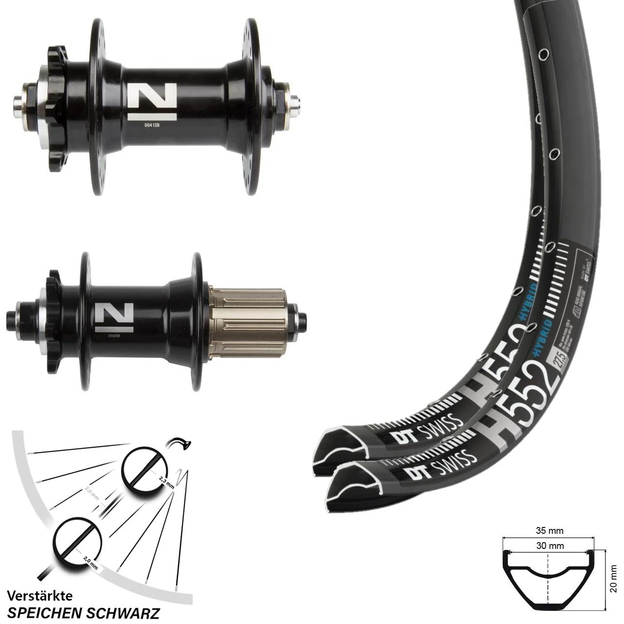 Dt-swiss Laufradsatz 27,5 Zoll DT Swiss H 552 Novatec 6-loch Nabe D041/D042 Schnellspanner 3 Dt-swiss Laufradsatz 27,5 Zoll DT Swiss H 552 Novatec 6-loch Nabe D041/D042 Schnellspanner