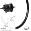 24 Zoll Vorderrad Ryde Andra 29 Disc Mit Shimano DH-3D32 Nabendynamo Schwarz