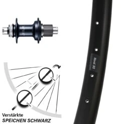 Hinterrad 27,5 Zoll Ryde Rival 30 Steckachse 12x148 Mm Micro Spline Shimano SLX FH-M7110-B