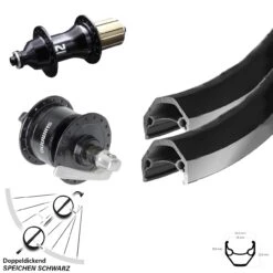 28 Zoll Laufradsatz Felgenbremse Ryde ZAC 2000 Dynamo Shimano 3N72 Novatec F162