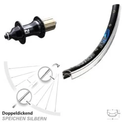 26 Zoll Hinterrad Exal SP 19 Mit Novatec F162SB Nabe