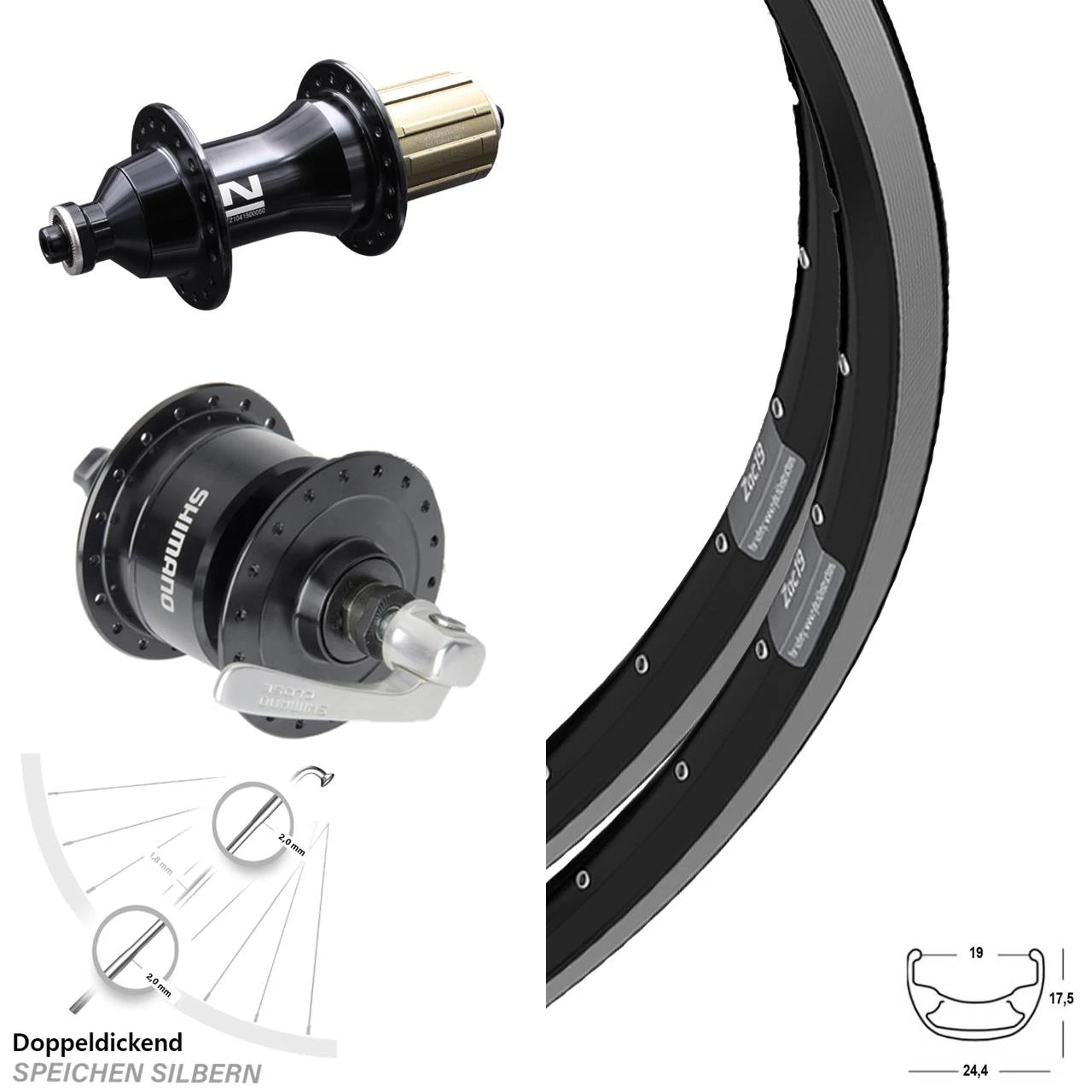 26 Zoll Ryde ZAC 19 Dynamo Laufradsatz Shimano 3N72 Novatec F162 Schnellspanner 3 26 Zoll Ryde ZAC 19 Dynamo Laufradsatz Shimano 3N72 Novatec F162 Schnellspanner