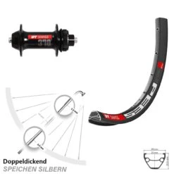 Dt-swiss 26 Zoll Vorderrad DT Swiss 533 D Mit 370 Centerlock Nabe 5/100 Mm