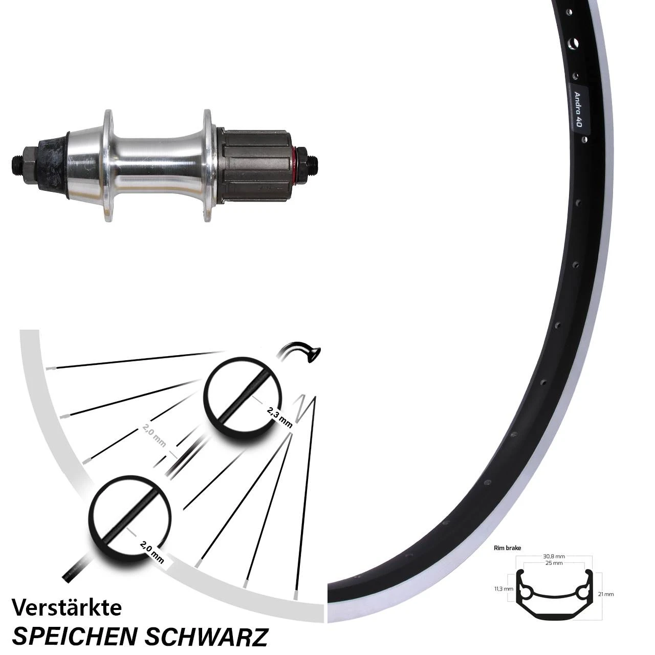 27,5 Zoll Hinterrad Novatec F362 TSE Ryde Andra 40 Felgenbremse 3 27,5 Zoll Hinterrad Novatec F362 TSE Ryde Andra 40 Felgenbremse