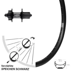 24 Zoll Hinterrad Ryde Andra 29 Mit Shimano Deore FH-M525A Nabe