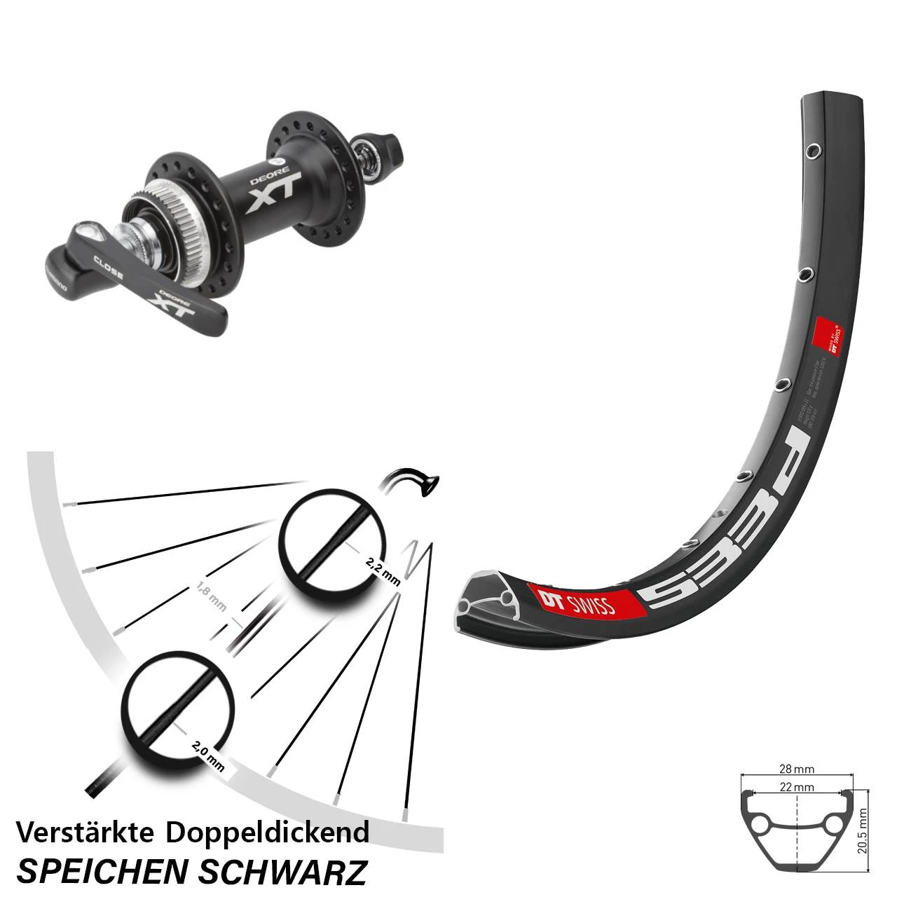 Dt-swiss DT Swiss 533 Disc-Vorderrad 28-29 Zoll Shimano XT Centerlock 3 Dt-swiss DT Swiss 533 Disc-Vorderrad 28-29 Zoll Shimano XT Centerlock
