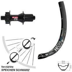 Dt-swiss 370 DT Swiss H 522 Hinteres Rad 27,5 Zoll Für 6-Loch 12x142 Mm Steckachse