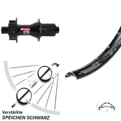 27,5+ Zoll Hinterrad DT Swiss 370 6-Loch Rodi TRYP35 Steckachse 12x142 Mm