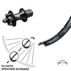 27,5+ Zoll Hinterrad DT Swiss 370 6-Loch Rodi TRYP35 Schnellspanner 135 Mm