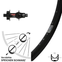 DT Swiss 370 Ryde Andra 30 Disc Hinterrad 26 Zoll Für Steckachse 12/142 Mm