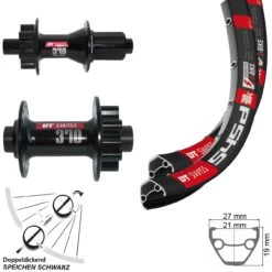 Dt-swiss Laufradsatz 26 Zoll 545D DT Swiss 370 100/142 Mm Steckachse 8-11 Fach