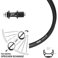 26 Zoll Hinterrad Shimano XT Ryde Andra 321 Centerlock