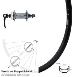 28 Zoll Vorderrad Ryde Andra 40 Disc Mit Nabe Shimano HB-M615 Silbern