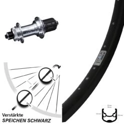 Ryde Andra 30 Disc Hinterrad 26 Zoll Mit KX-GS Silbern Eloxiert 5x135 Centerlock Nabe