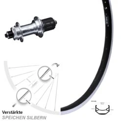 KX-GS Silbern Eloxiert 5x135 Centerlock Ryde Andra 40 Hinteres Rad 27,5 Zoll Felgenbremse
