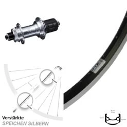 28 Zoll Hinterrad Ryde Andra 35 Mit KX-GS Silbern Eloxiert 5x135 Mm Nabe Centerlock