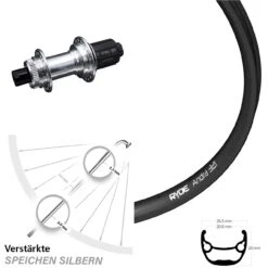 Hinterrad 27,5 Zoll Ryde Andra 321 Disc KX-G/S Hinterradnabe 12x142 Mm Centerlock