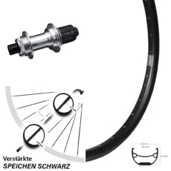 26 Zoll Hinterrad KX-GS Silbern Eloxiert 12x142 Mm Centerlock Ryde Andra