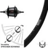 26 Zoll Ryde Andra 30 Disc Shimano SGC3001 7-Gang Hinterrad Schwarz
