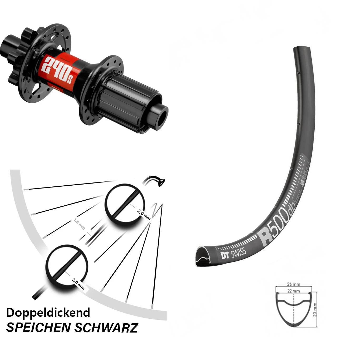 Dt-swiss 27,5 Zoll Hinteres Rad DT Swiss R500-240S 6-Loch 3 Dt-swiss 27,5 Zoll Hinteres Rad DT Swiss R500-240S 6-Loch