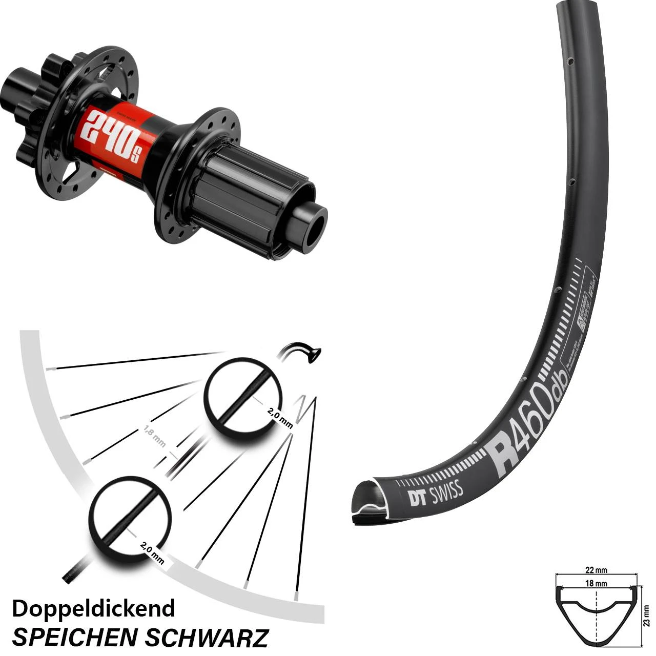 Dt-swiss DT Swiss R460-240S Disc-Hinterrad 28 Zoll 6-Loch Für Steckachse 3 Dt-swiss DT Swiss R460-240S Disc-Hinterrad 28 Zoll 6-Loch Für Steckachse