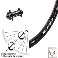 28 Zoll Vorderrad Ryde ZAC 2000 DB Mit KX-M 5x100 Mm Schwarz Nabe