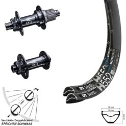 Dt-swiss Boost Laufradsatz 29 Zoll DT Swiss H 552 Breit Verstärkt KX-B Centerlock Micro Spline