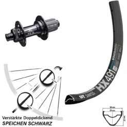 Dt-swiss 27,5 Zoll Hinterrad KX-B 12x148 Mm Boost Centerlock DT Swiss HX 491 Steckachse
