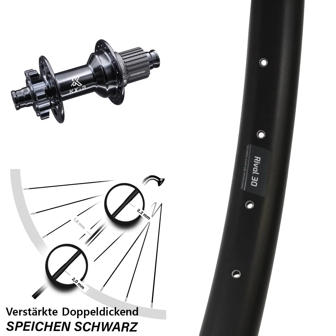 Ryde Rival 30 Disc Hinterrad 27,5 Zoll Nabe KX-B Boost 6-loch 148 Mm 12-fach E-Bike 3 Ryde Rival 30 Disc Hinterrad 27,5 Zoll Nabe KX-B Boost 6-loch 148 Mm 12-fach E-Bike