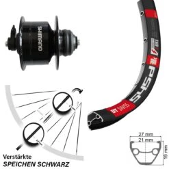 Dt-swiss 28 Zoll Nabendynamo Vorderrad DT Swiss 545 Shimano DH-3D72 Für Schwarz