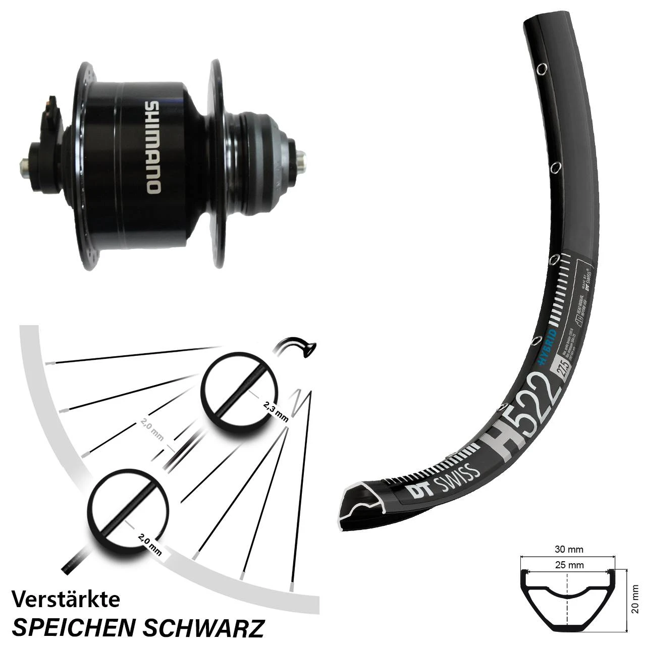 Dt-swiss Vorderrad 29 Zoll DT Swiss H 522 Schwarz Shimano DH3D72 3 Dt-swiss Vorderrad 29 Zoll DT Swiss H 522 Schwarz Shimano DH3D72