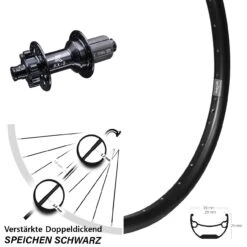 Verstärktes Hinterrad Boost Ryde Andra 29 Mit KX-B Nabe 12x148 Mm 6-loch 11-fach