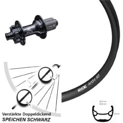 29 Zoll Laufrad KX-B 12x148 Mm Boost 6-loch Ryde Andra 321 Für Steckachse E-Bike