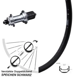 28-29 Zoll Hinterrad Ryde Andra 40 Disc KX-GS Centerlock Nabe Silbern Eloxiert Verstärkt