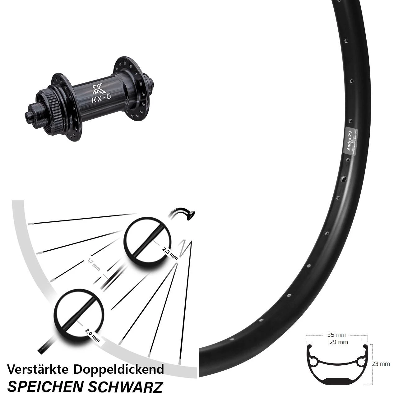 Ryde Andra 29 Disc-Vorderrad 26 Zoll Mit KX-G Schnellspanner 5x100 Nabe 3 Ryde Andra 29 Disc-Vorderrad 26 Zoll Mit KX-G Schnellspanner 5x100 Nabe