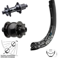 Dt-swiss 27,5+ Zoll DT Swiss H 612 Laufradsatz SON 28-15 Dynamo KX-GS Boost Micro Spline