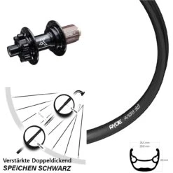 27,5 Zoll Hinterrad KX-M Ryde Andra 321 Steckachse