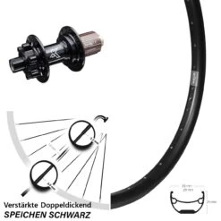 Ryde Andra 29 Hinterrad 27,5 Zoll KX-M HR 6-loch Nabe