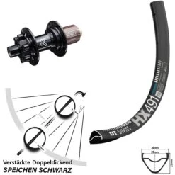 Dt-swiss 29 Zoll Hinterrad KX-M Nabe Steckachse DT Swiss HX 491