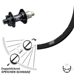 29 Zoll Hinteres Rad Ryde Rival 19 Mit KX-M 6-loch Nabe Sram XD