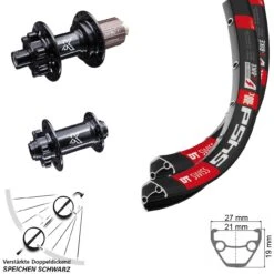 Dt-swiss Laufradsatz 29 Zoll DT Swiss 545D KX-M Nabe Steckachse 100x142 Mm 11-fach